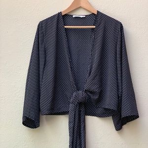 Skylar + Madison “Raeleen” Polka Dot Wrap Top